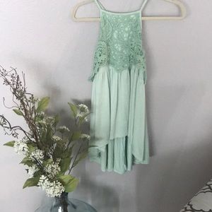 Halter neck mint tank top